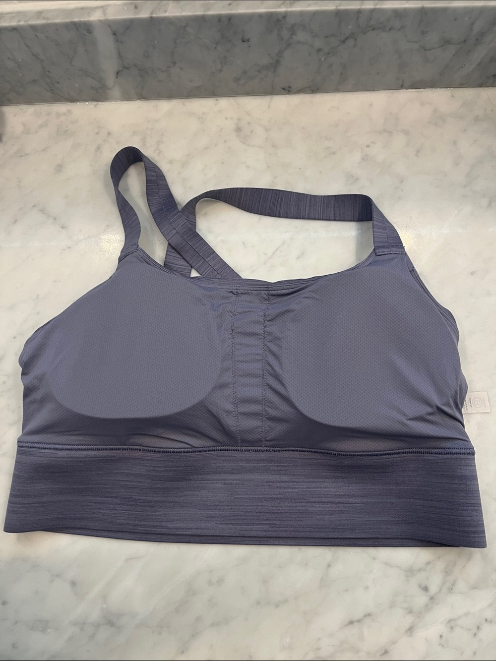 Athleta Light Purple/Gray Strappy Seamless Longline Sports Bra - Picture 7 of 7